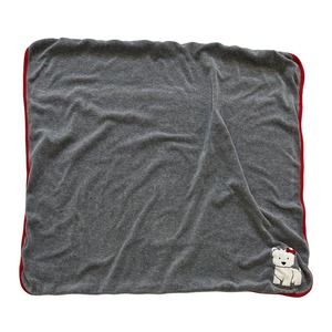 Gymboree Gray Red Polka Dog Westie Scottie Baby Kids Blanket Security Lovey